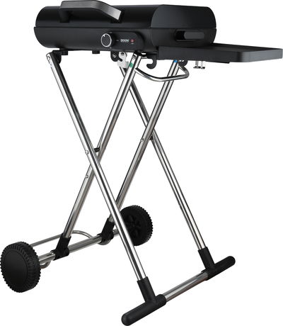 Edison RO928-K Stainless Steel Portable Electric Grill, 1830-2180 Watts, Stand, Wheels, 240°C - Black Silver product image 2