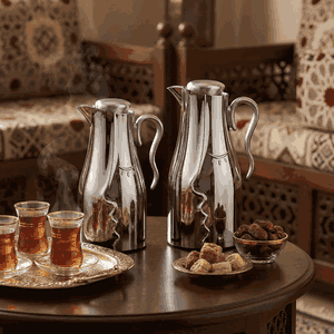 طقم ترامس حواء السيف غاليري، 0.7 / 1 لتر، قطعتين، حافظة داخلية زجاج حراري - فضي أسود product image 2