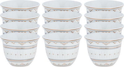Al Saif Gallery Saudi Porcelain Coffee Cup Set, 12 Pieces - White Grey product image 1