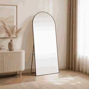 مراية ستاند زجاج، 180×70 سم، ستاند معدن - اسود product image