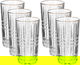 Max Glass water cups set, 6 pieces, 300 ml, with golden font - transparent product image 1