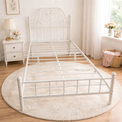 سرير هيكل حديد، 190×70×86 سم - أبيض product image 3