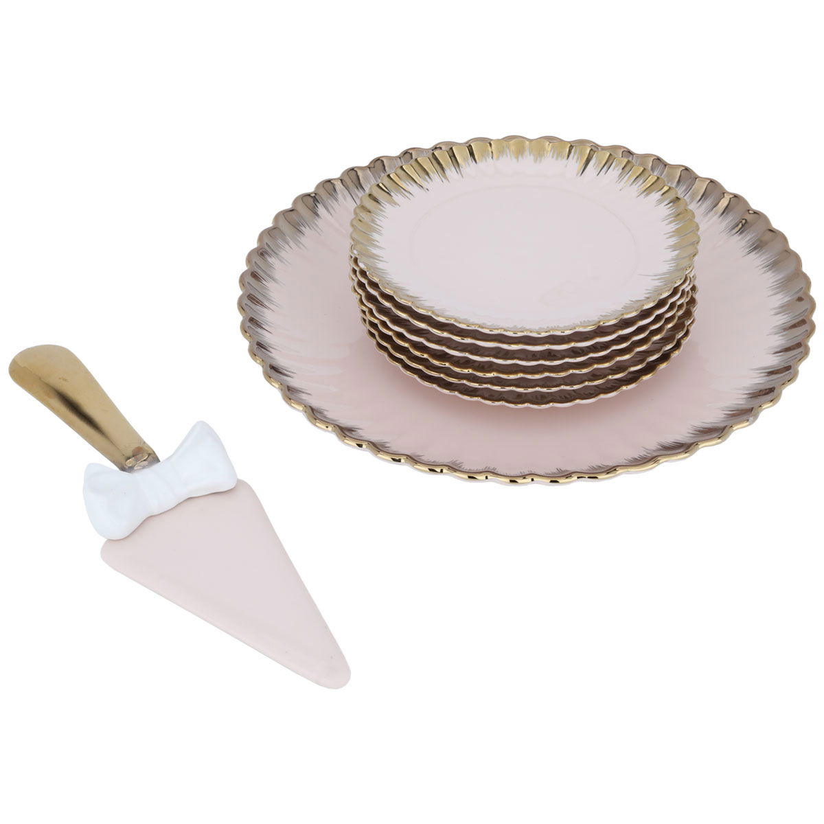 Al Saif Gallery porcelain serving stand, 8 pieces - pink product image 2