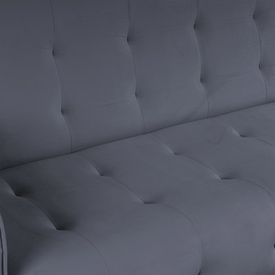 كنبة سرير مونتيلا خشب سويدي باك كومفورت، 190x70x90 سم، قماش مخمل - رمادي product image 5