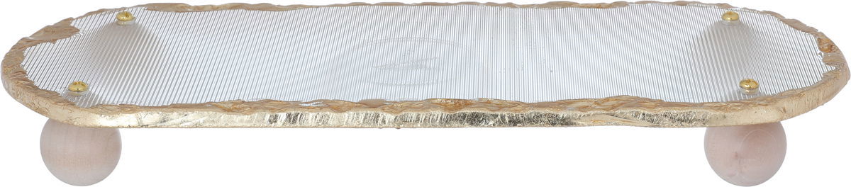 Al Saif Gallery glass serving stand, oval - transparent product image