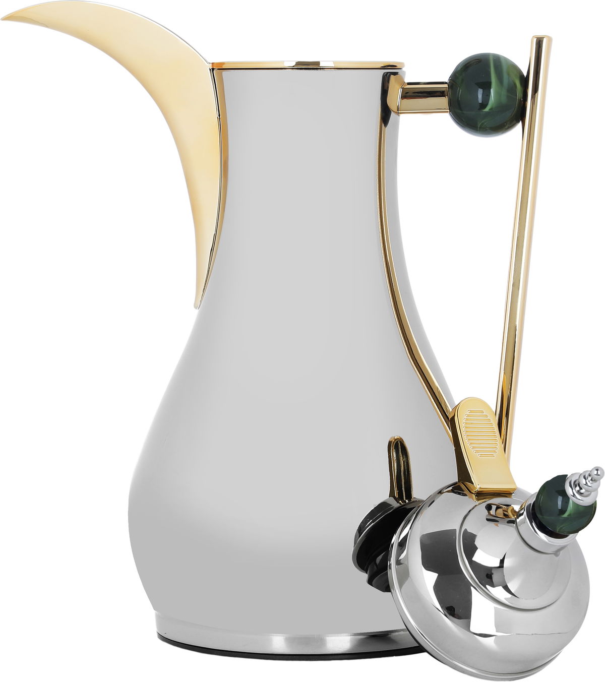 Al Saif Gallery Alaa thermos set, 1/0.75 liter, two pieces, thermal glass inner container, steel outer shell - silver product image 7
