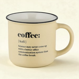 Al Saif Gallery Porcelain Mug, 350ml, with Black Rim - Light Beige product image