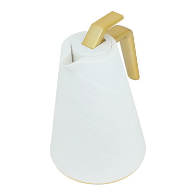 ترمس جلوري، 500 ملل، حافظة داخلية زجاج - ابيض ذهبي product image 4