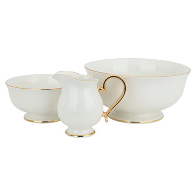 طقم سفرة بورسلان السيف غاليري، خط ذهبي، 60 قطعة - أبيض product image 4