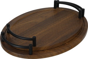 طقم طوفريات خشب السيف غاليري، 2 قطع - خشبي غامق product image