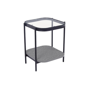 طاولة جانبية مودرن زجاج و خشب MDF، 55×45 42 سم - رمادي product image 2