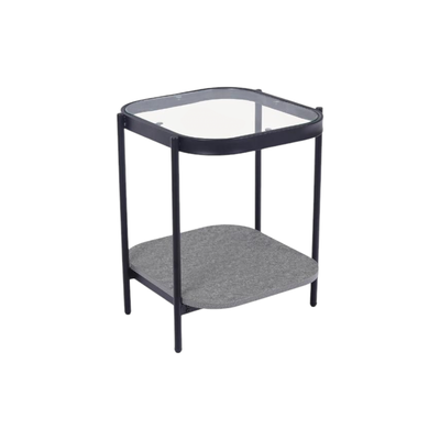 طاولة جانبية مودرن زجاج و خشب MDF، 55×45 42 سم - رمادي product image 2
