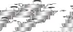 Rocky Steel Cookware Set, 10 Pieces, Silicone Handle - Silver product image 1