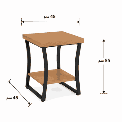 طقم طاولات خشب MDF و معدن، 5 قطع - بني اسود product image 4