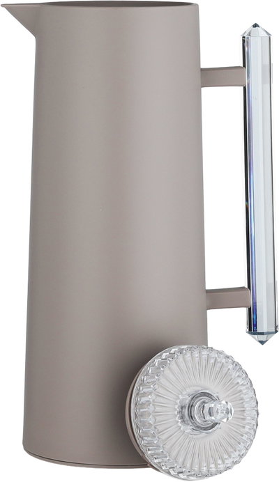 Glory Lean Thermos, 1 Liter, Glass Inner Container, Pump, Transparent Handle - Cappuccino product image 5