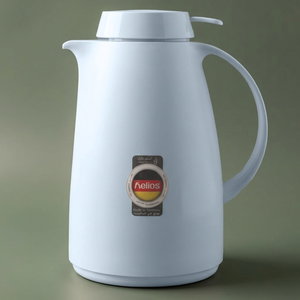 Helios thermos, 1 liter, thermal glass inner container, plastic outer shell - white product image