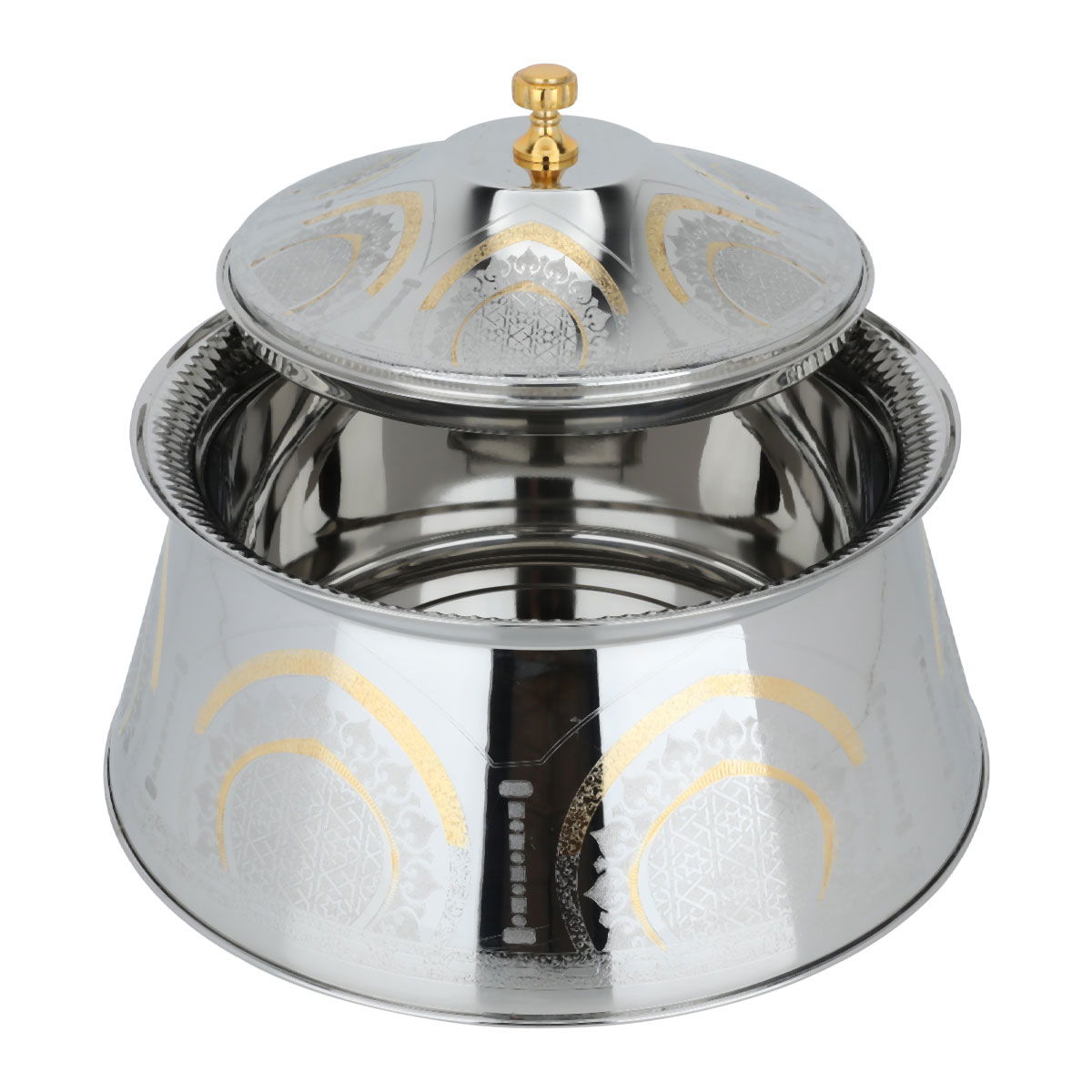حافظة طعام أستيل السيف غاليري، 7500 مل، منقوش ذهبي - فضي product image 3