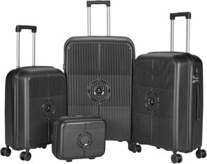 طقم شنط سفر بولي بروبيلين ليمرا، 4 مقاسات، 4 عجلات، بزاوية 360 درجة، LMA-PP529 - رمادي غامق product image