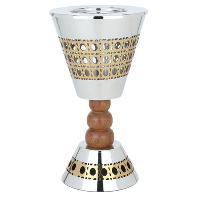 مبخرة استيل السيف غاليري، 25×14×14 سم، دائري بذهبي - فضي product image 1