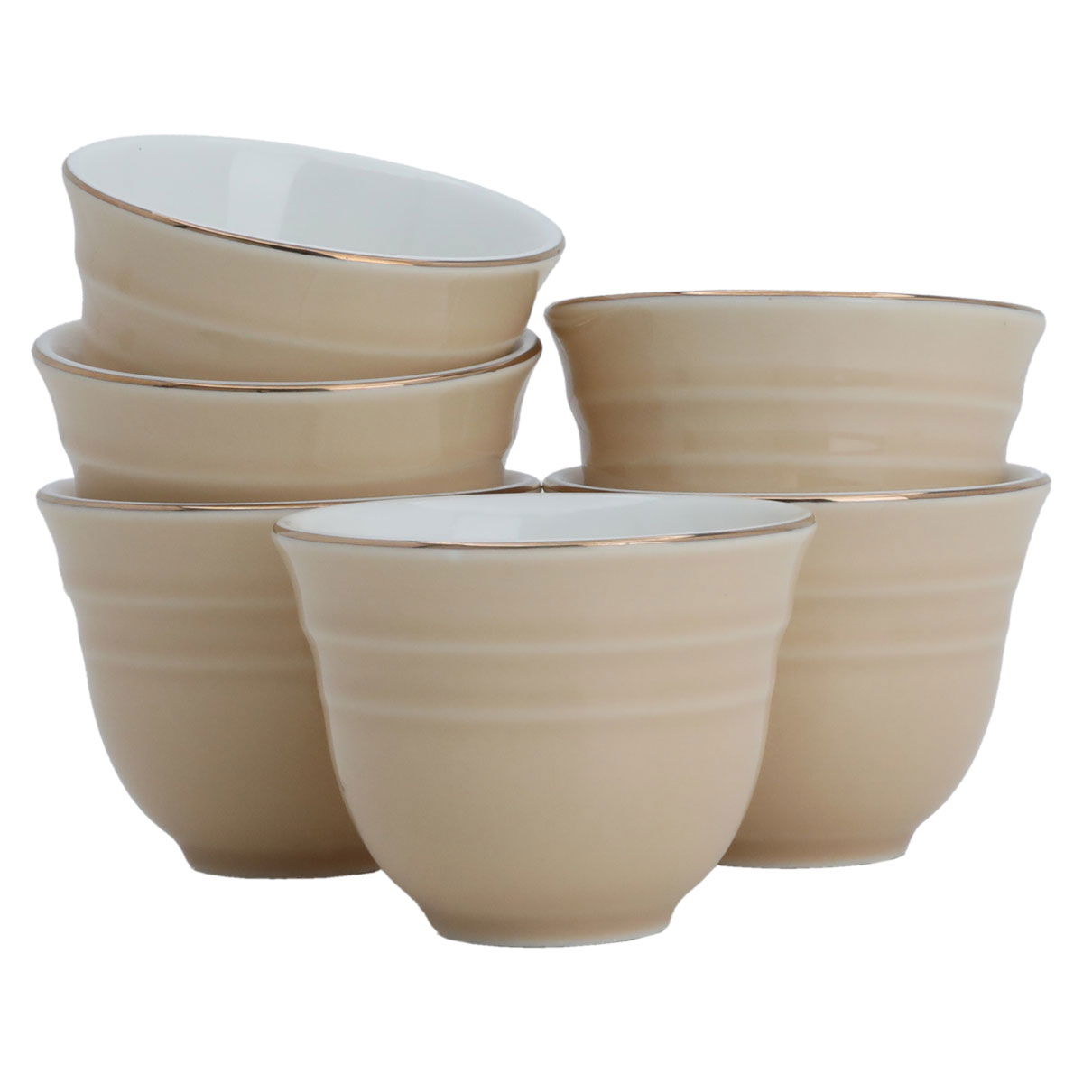 Al Saif Gallery Porcelain Coffee Cup Set, 12 Pieces - Beige product image