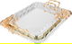 Al Saif Gallery tofaria set with gold handle, two pieces, rectangular - silver product image 1