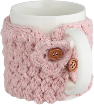 مج بورسلان السيف غاليري، 340 مل، تلبيسة صوف - أبيض وردي product image 2