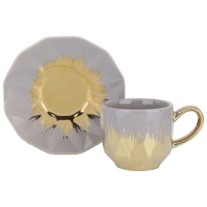 طقم فناجين قهوة بورسلان السيف غاليري، 12 قطعة - موف جولد product image