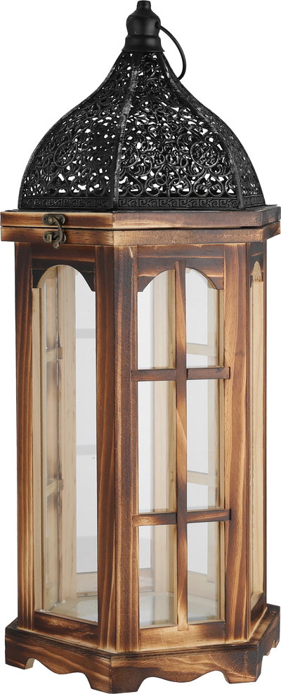 طقم فوانيس رمضان متعدد الخامات السيف غاليري، قطعتين - اسود بني product image 3