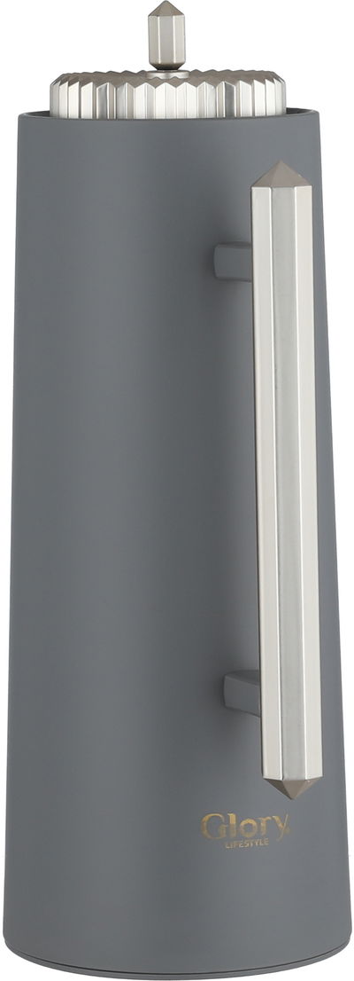 ترمس لين جلوري، 1 لتر،حافظة داخلية زجاج، ضغاط، يد نيكل مطفي - رمادي غامق product image 2