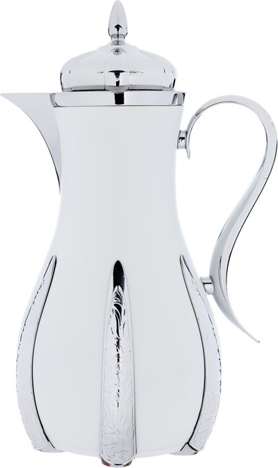 Al Saif Gallery Sana thermos set, 1 liter, thermal glass inner container, steel outer shell - white product image 4
