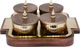 Al Saif Gallery steel yogurt set, 5 pieces, wooden tofir, lid - brown product image 1