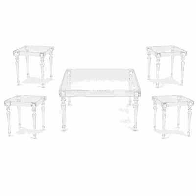طقم طاولات اكريلك و زجاج، 5 قطع - شفاف product image 3