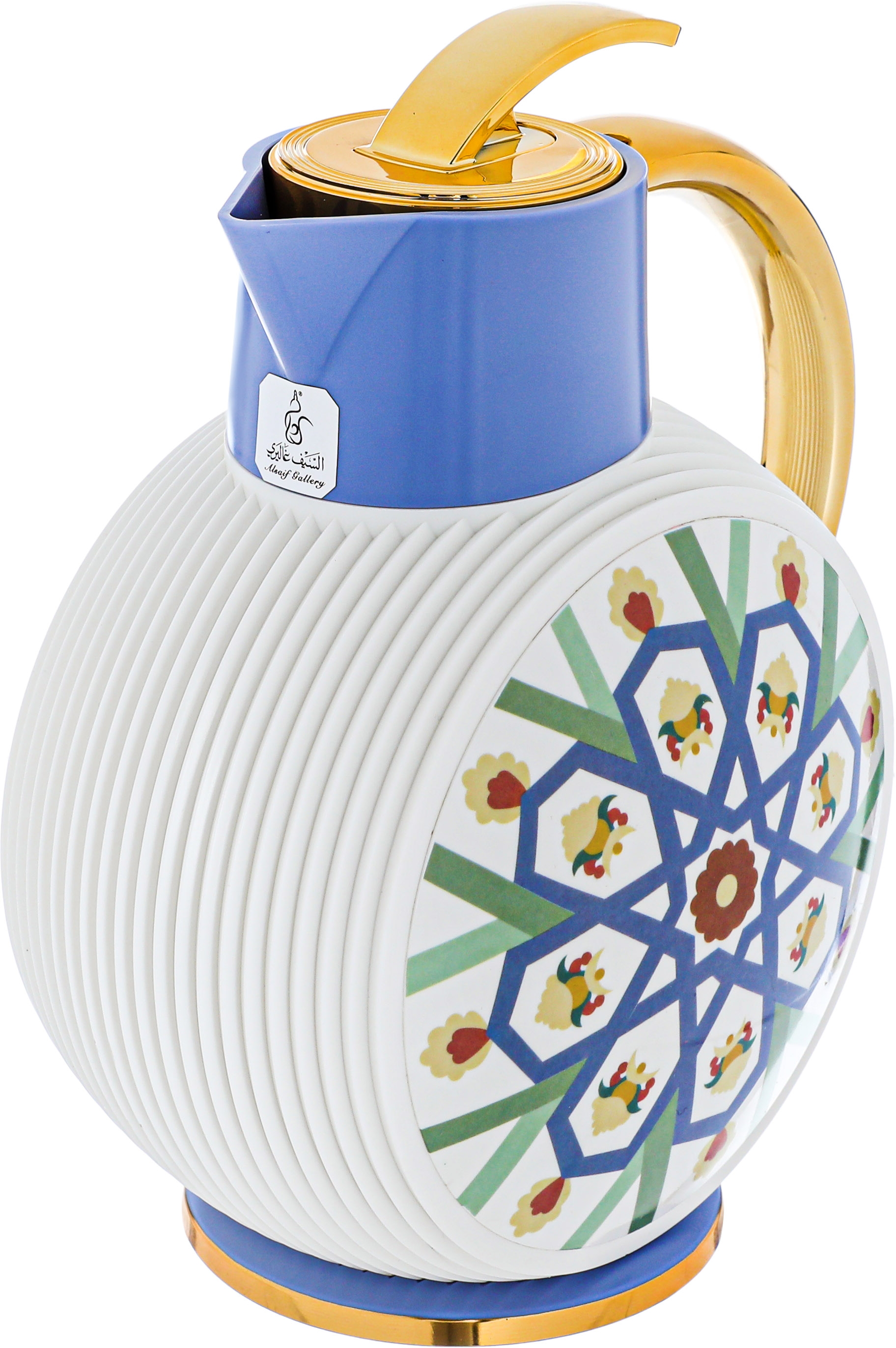 Al Jawhara Glory Thermos, 900 ml, glass inner container, plastic outer shell - pearly white product image 2