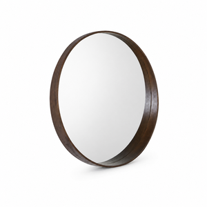 مراية دائرية زجاج، 90×90 سم، اطار معدن - بنى product image 2