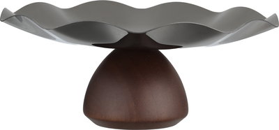 Al Saif Gallery Stadt Stainless Steel Wood Serving Set, Wooden Base, 27X27X12 Cm - Black product image 2