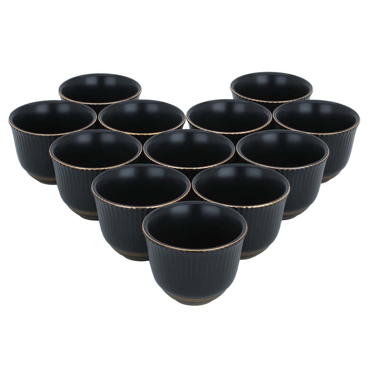 Al Saif Gallery Arabic coffee cups set, porcelain, 12 pieces - black product image 2