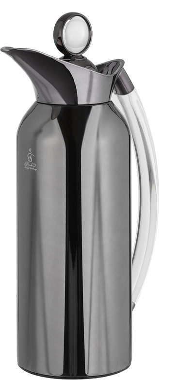 Al Saif Gallery Al Thuraya Thermos Set, 2 Pieces, 1/1 Liter, glass interior, transparent handle, push-button lid - black product image 9