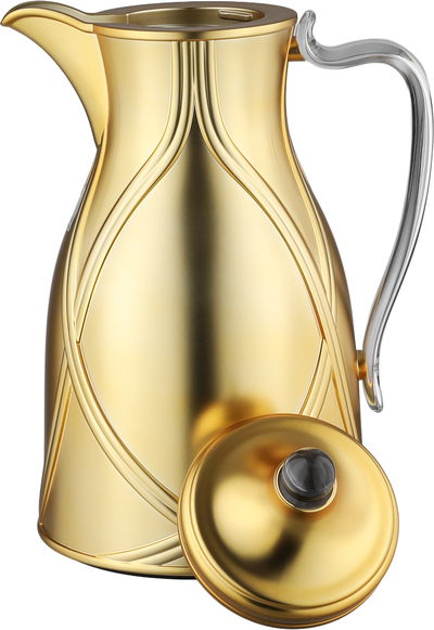 طقم ترامس طيف السيف غاليري، 0.7 / 1 لتر، 2 قطعة، خامة داخلية زجاج، يد شفاف، غطاء ضغاط - ذهبي مطفي product image 9