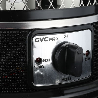 دفاية كهربائية جي اف سي برو، 650/2000 واط، 6 شمعات، 3 اعدادات تحكم، GVCHT-1503R - اسود فضي product image 4