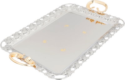 Al Saif Gallery steel topper set, rectangular, 3 pieces - silver product image 2