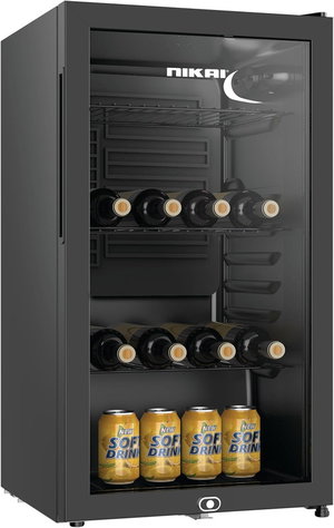 ثلاجة ميني بار نيكاي، 85 لتر، 3 قدم، باب شفاف، NSF120K - اسود product image