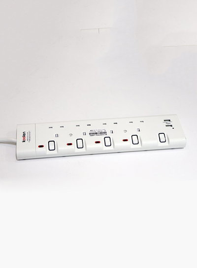 وصلة كهربائية كولن، 3250 واط، 4 مخارج، 5 متر، 2 USB، 301100008 - ابيض product image 4