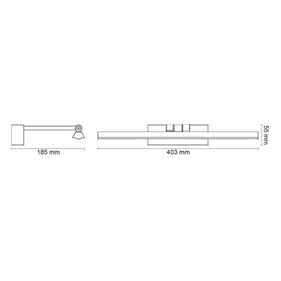Norco Modern Aluminum Acrylic Wall Light, 8W, 3000K, 5.5 x 40.3 cm - Black product image 3