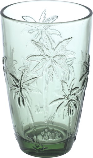 Al Saif Gallery glass cups set, 13 x 8.2 x 8.2 cm, 3 pieces - transparent green product image 2