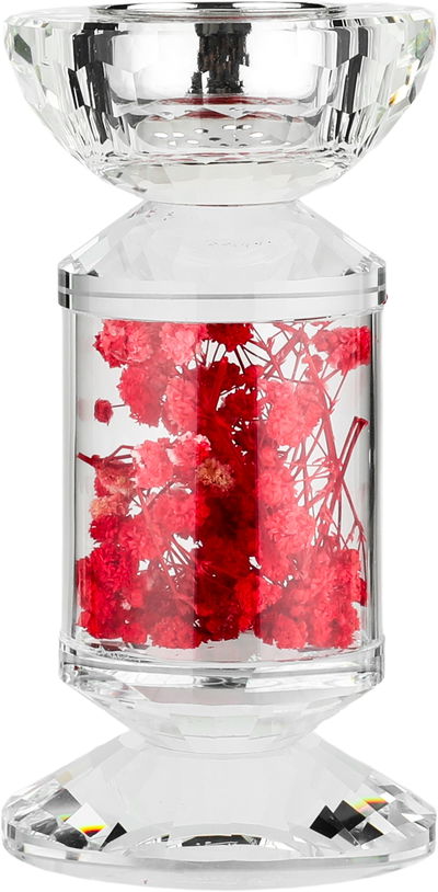 مبخرة زجاج السيف غاليري، 8x8x15 سم، حجم صغير، قاعدة - شفاف أحمر product image 2