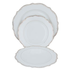 طقم سفرة بورسلان السيف غاليري، 65 قطعة - أبيض ذهبي product image 5