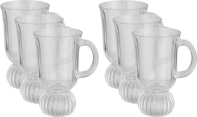Al Saif Gallery Glass Cup Set, 6 Pieces, Base, Handle - Clear product image 1