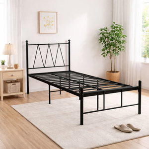 سرير هيكل حديد، 190×70×86 سم - أسود product image 2