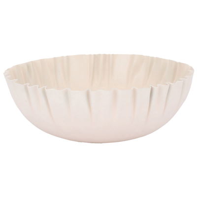Al Saif Gallery painted iron serving bowl, 19 x 19 x 6 cm, deep, round - light beige product image 1