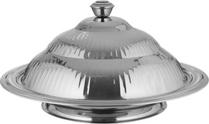 Elsahaah Stainless Steel Gozi Serving Platter with Engraved Lid, 55 cm - Silver product image 2